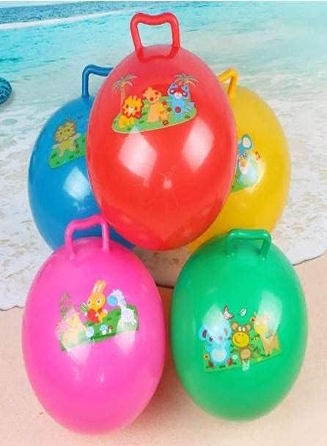 NIL JO Hop Ball with Pump Jumping Hopping Hippity Rubber Hop Ball for Kids Boys Girls Child Hop Ball with Pump (Multicolor) - Image 2